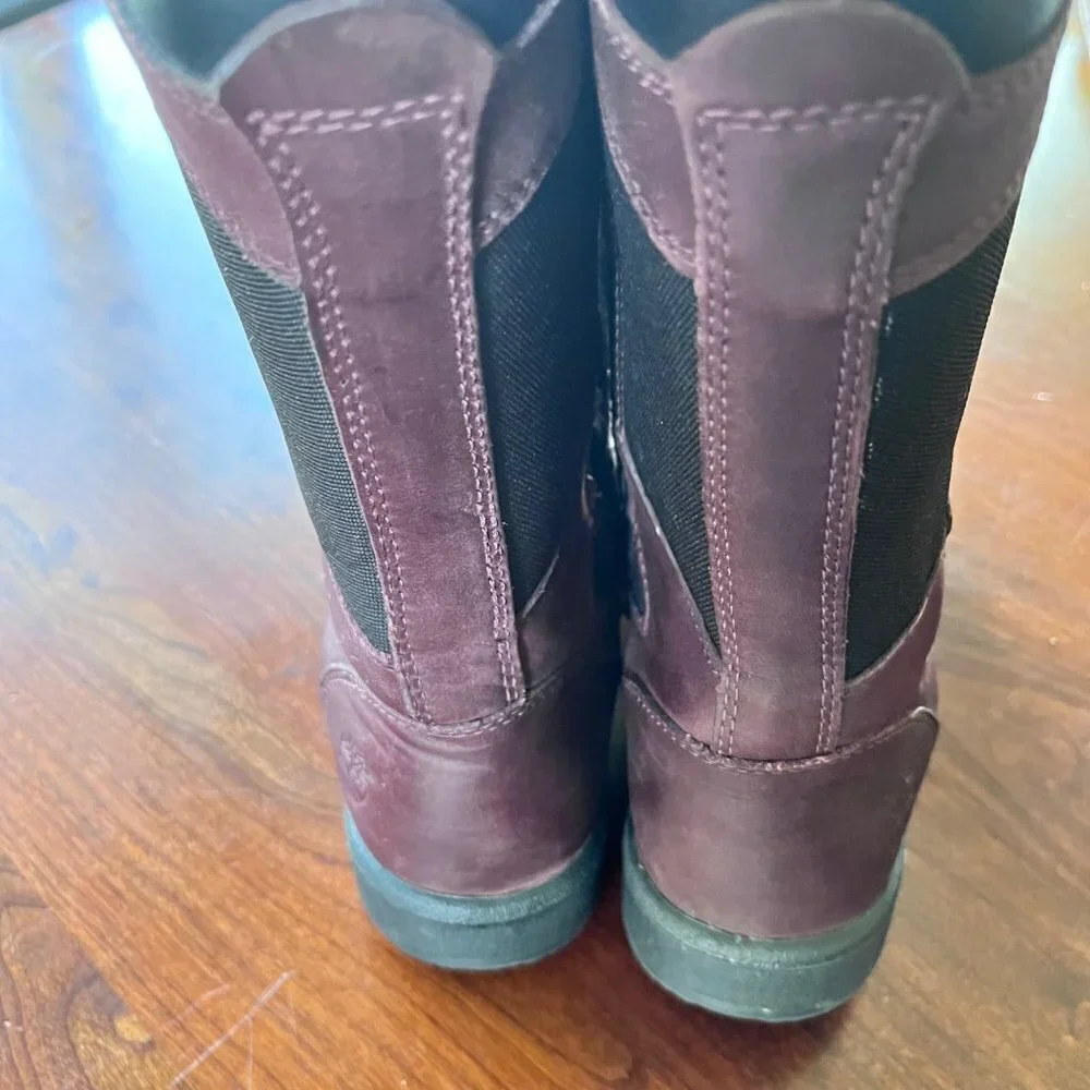 Timberland‎ Girls Tall Purple and Black Leather Lace Up Boots- Size 5
